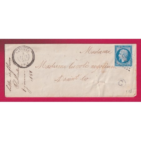 14 PC 2627 RANVILLE CALVADOS CAD TYPE 22 BOITE RURALE C FLEURY POUR SAINT LO LETTRE