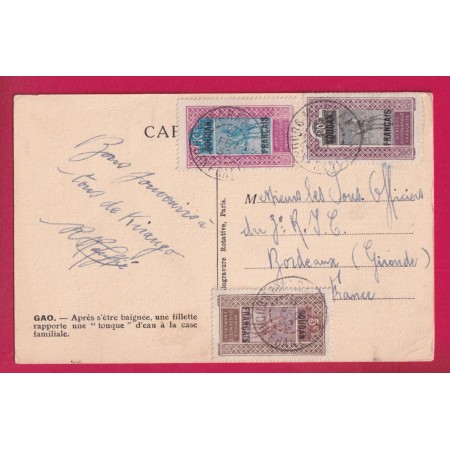 MARKALA SOUDAN FRANCAIS 1932 POUR BORDEAUX GIRONDE CARTE POSTALE LETTRE