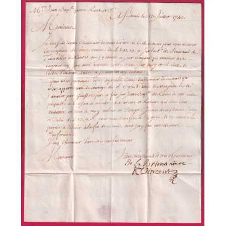 MARQUE ST MALO ILLE ET VILAINE 1740 LENAIN N°8A INDICE 13 POUR MARSEILLE LETTRE
