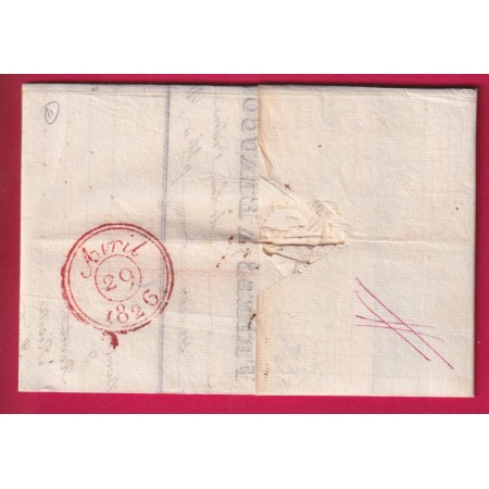 MARQUE 66 DELLE HAUT RHIN POUR PARIS 1826 TEXTE DE BEAUCOURT LETTRE