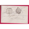 PARIS CACHET TAXE 15C DU BUREU CENTRAL ANNULE PAR LOSANGE J BATON + CACHET PARIS TAXE J (30C) J 1859 LETTRE
