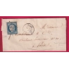 N°4 PC 1131 DOUE LA FONTAINE MAINE ET LOIRE POUR PARIS AU DOS AMBUANT LIGNE DE TOURS LETTRE