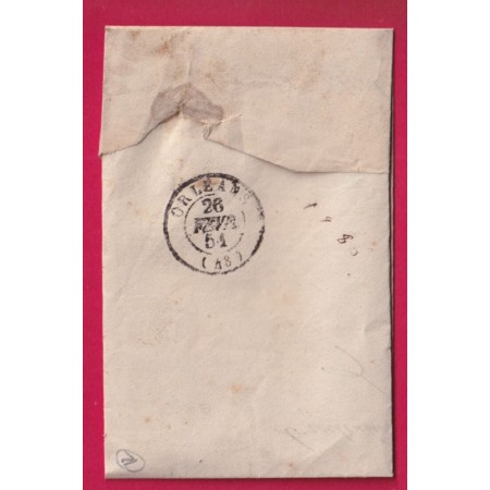 N°4 BLEU FONCE GRILLE LA CHATRE INDRE POUR ORLEANS LOIRET 1851 LETTRE