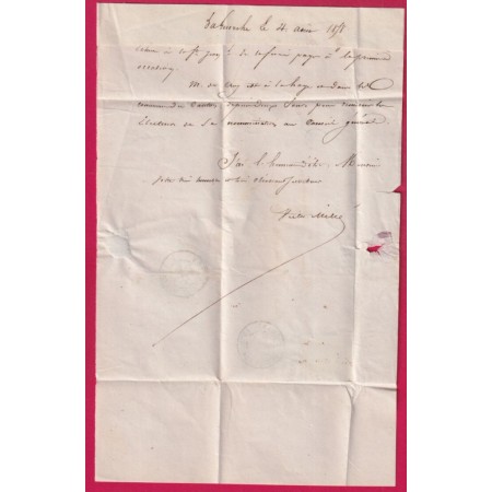N°14 PC 2576 PRESSIGNY LE GRAND INDRE ET LOIRE BOITE RURALE B LA GUERCHE POUR PARIS LETTRE