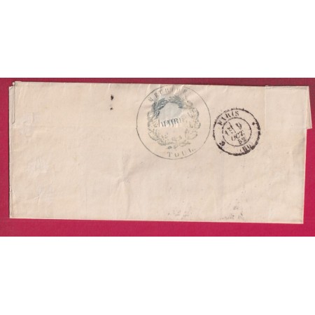 N°4 PC 3380 TOUL MEURTHE ET MOSELLE POUR PARIS AU DOS CACHET DE MAIRIE LETTRE