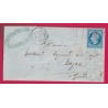 N°14 BLEU SUR LILAS PC 2956 SURGERES CHARENTE INFERIEURE POUR BAZAS GIRONDE LETTRE