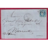 N°46B BLEU GRIS GC 1058 FIRMINY LOIRE POUR MARSEILLE ETIQUETTE PUB AU DOS LETTRE