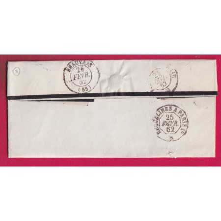 N°14 PC 1273 FEUQUIERES OISE CAD TYPE 22 POUR BEAUVAIS LETTRE