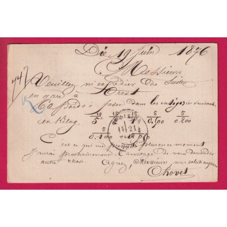 N°55 CAD TYPE 16 DIE DROME POUR ST DIZIER HAUTE MARNE CARTE PRECURSEUR LETTRE
