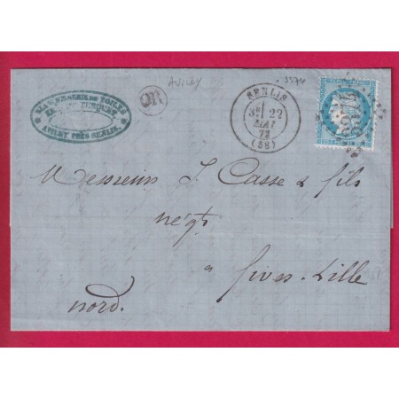N°60 GC 3374 SENLIS OISE OR AVILLY POUR LILLE FIVES NORD LETTRE