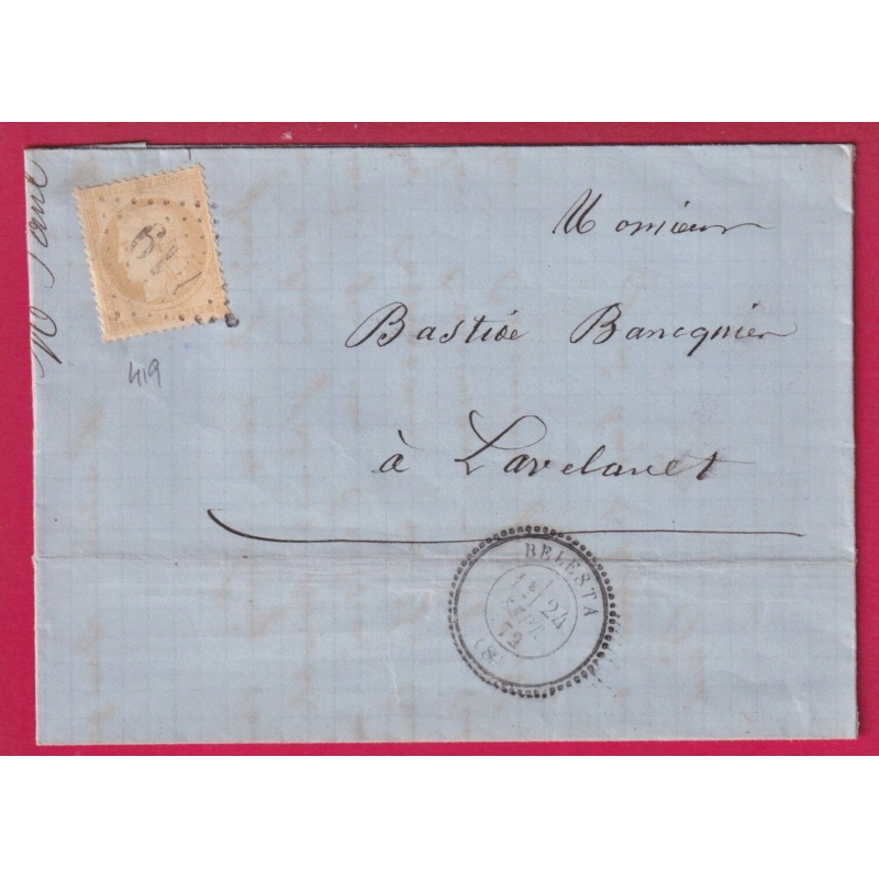 N°59 GC 419 BELESTA ARIEGE POUR LAVELANET LETTRE