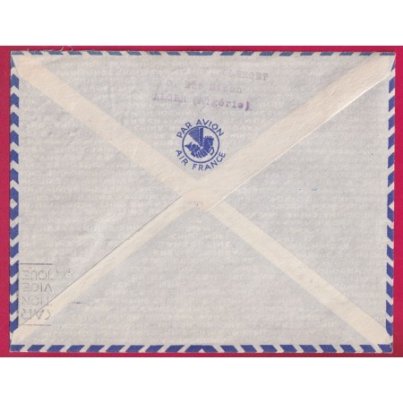 1ER VOL PARIS DAKAR  1953 ALGER ALGERIE POUR DAZAR LETTRE