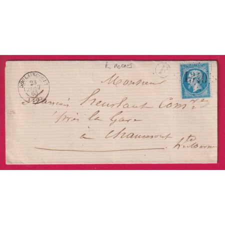 N°22 GC 1340 DOULAINCOURT HAUTE MARNE BOITE RURALE F DE ROCHES POUR CHAUMONT LETTRE