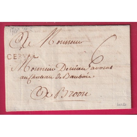 MARQUE DERVAL LOIRE INFERIEURE 1788 LENAIN N°2 INDICE 20 POUR BROON LETTRE