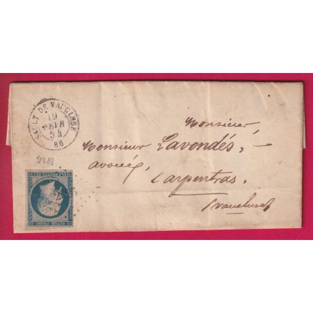 N°10 PC 2826 SAULT DE VAUCLUSE POUR CAPENTRAS LETTRE