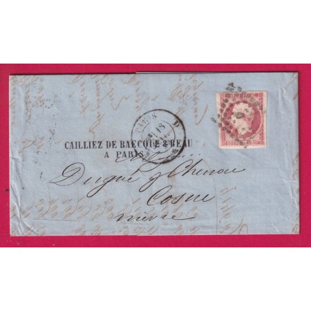 N°17B ROSE PALE PARIS BUREAU D POUR COSNE NIEVRE LETTRE