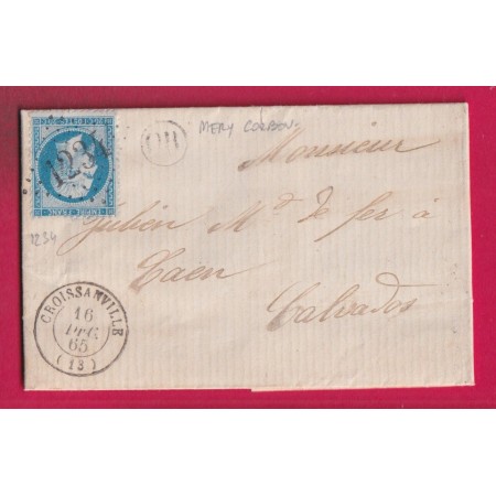 N°22 GC 1234 CROISSANVILLE OR MERY CORBON POUR CAEN CALVADOS LETTRE