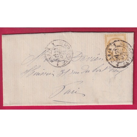N°55 CAD PARIS 1 LES BATIGNOLLES 1 POUR PARIS LETTRE