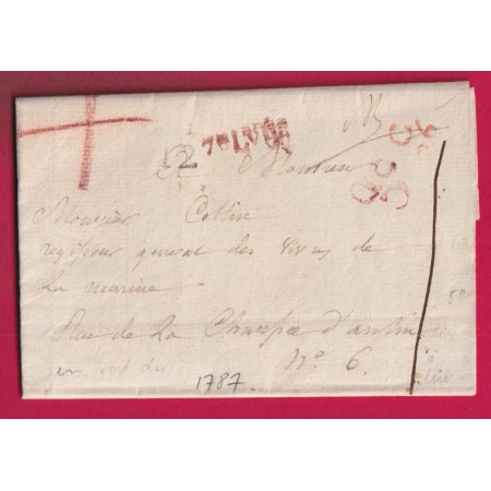 PARIS PETITE POSTE LEVEE + QUANTIEME CPD BOITIER C26 POUR PARIS 1787 TAXE LOCALE 1 LOCALE LETTRE