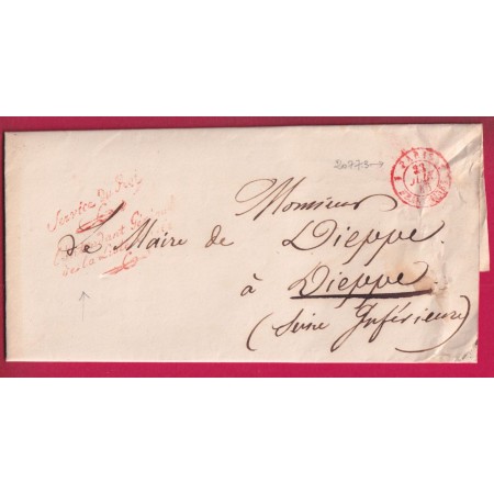 FRANCHISE SERVICE DU ROI INTENDANT GENERAL LISTE CIVILE AU DOS BIBLIOTHEQUE DU ROI AU LOUVRE 1846 LETTRE