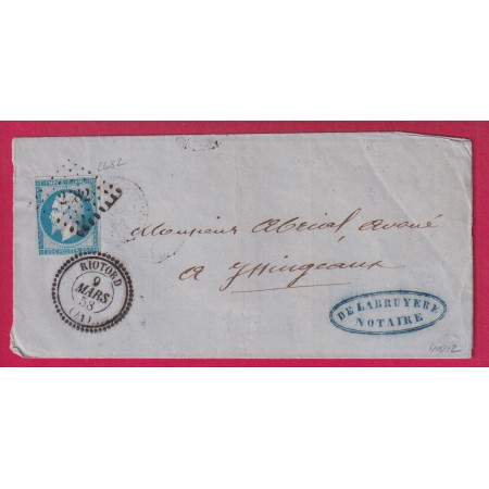 N°14 PC 2682 RIOTORD LOIRE INFERIEURE CAD TYPE 22 POUR YSSINGEAUX INDICE 12 LETTRE