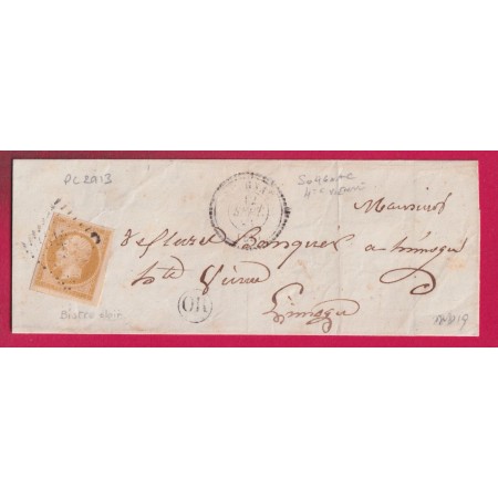 N°13 PC 2913 SOLIGNAC HAUTE VIENNE CAD TYPE 22 POUR LIMOGES INDICE 19 LETTRE