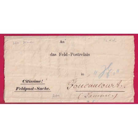 GUERRE 1870 ENVELOPPE FELD POSTRELAIS DE HAM SOMME 21 JANVIER 1871 POUR FOUCAUCOURT EN SANTERRE LETTRE