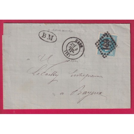 N°29 GC 691 CAEN CALVADOS BOITE MOBILE COURSEULLES POUR BAYEUX LETTRE