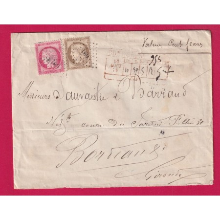 N°56 57 PC DU GC 691 CAEN CALVADOS CHARGEMENT AU RECTO POUR BORDEAUX GIRONDE LETTRE
