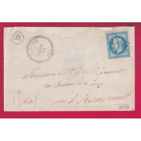 N°29 GC 741 CARESSE BASSES PYRENEES CAD TYPE 22 POUR HERMENAULT VENDEE INDICE 16 LETTRE