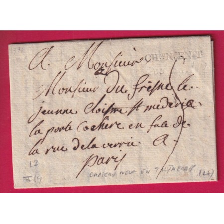 MARQUE CHATEAUNEUF EN THYMERAIS EURE ET LOIR 1771 LN°3 INDICE 19 POUR PARIS