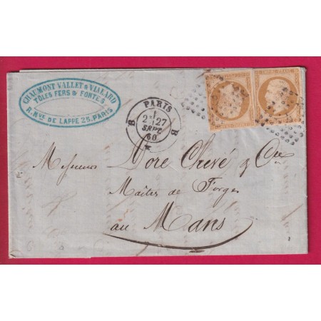 N°13 X2 PARIS B * B LOSANGE B ROMAIN POUR LE MANS SARTHE LETTRE