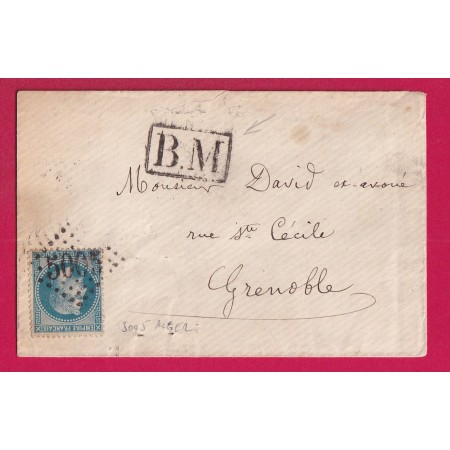 N°55 GC 5005 ALGER ALGERIE + BM ENCADRE POUR GERNOBLE ISERE SANS CAD LETTRE