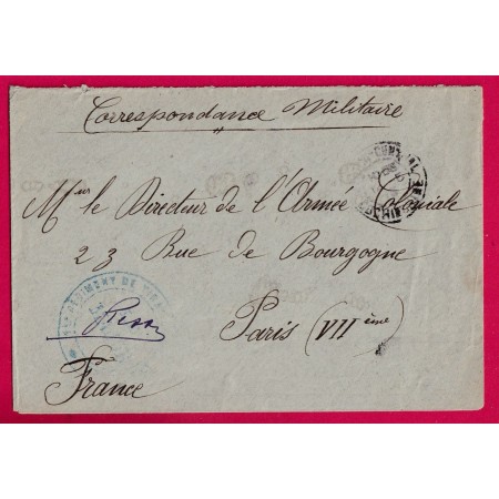 LETTRE FM SAIGON CENTRAL REGIMENT TIRAILLEURS ANNAMITES 1915 LETTRE