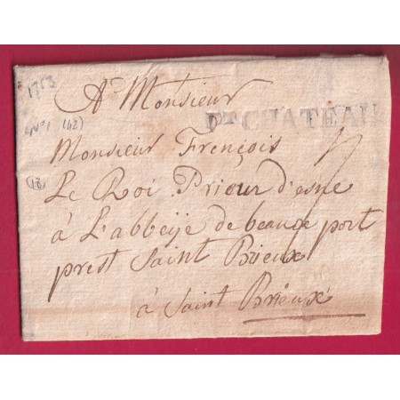 MARQUE PONT CHATEAU LOIRE INFERIEURE 1753 LN°1 INDICE 18 POUR SAINT BRIEUC LETTRE