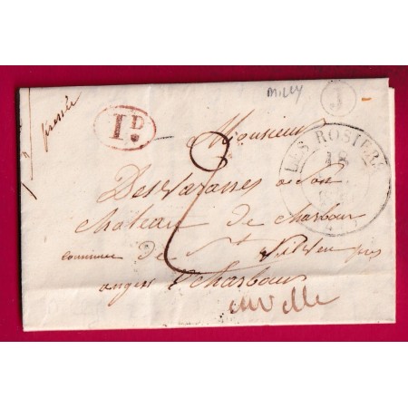 CAD TYPE 13 LES ROSIERS MAINE ET LOIRE BOITE RURALE J MILLY DECIME RURAL 1839 POUR ANGERS LETTRE