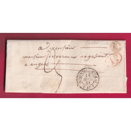 CAD TYPE 15 MONTREUIL BELLAY MAINE ET LOIRE BOITE RURALE K CHOZE DECIME RURAL POUR ANGERS LETTRE