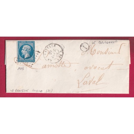 N°14 PC 1446 LA GRAVELLE MAYENNE INDICE 10 BOITE RURALE I LE BOURGNEUF POUR LAVAL LETTRE