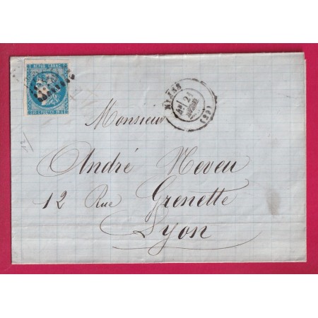 N°46B TTB GC 2659 NIMES GARD POUR LYON LETTRE