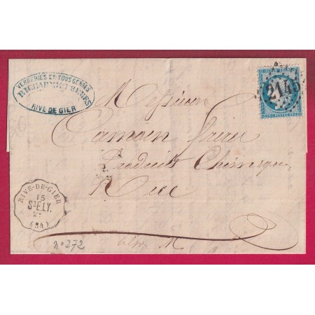 N°60 CONVOYEUR STATION RIVE DE GIER LOIRE STE.LY POUR NICE ALPES MARITIMES LETTRE