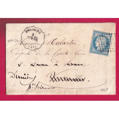 N°60 CONVOYEUR STATION BRIOUDE HAUTE LOIRE NIM.CL POUR DUNIERES VERSAILLES ASSEMBLEE NATIONALE LETTRE