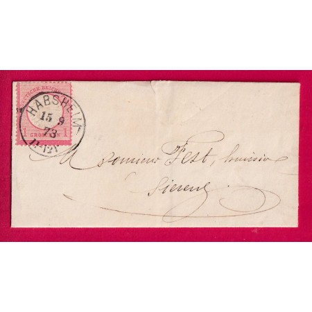 ALSACE LORRAINE HABSHEIM HAUT RHIN 1873 LETTRE