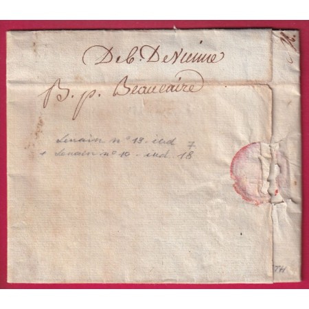 DEBOURSE MANUSCRIT DE VIENNE ISERE 1781 LN°10 INDICE 18 DEPART DE LYON LETTRE