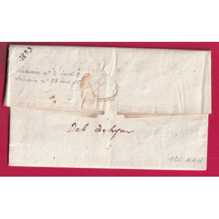 DEBOURSE MANUSCRIT DE LYON RHONE 1787 LN°28 INDICE 15 DEPART ANNONAY ARDECHE POUR VALENCE DROME LETTRE