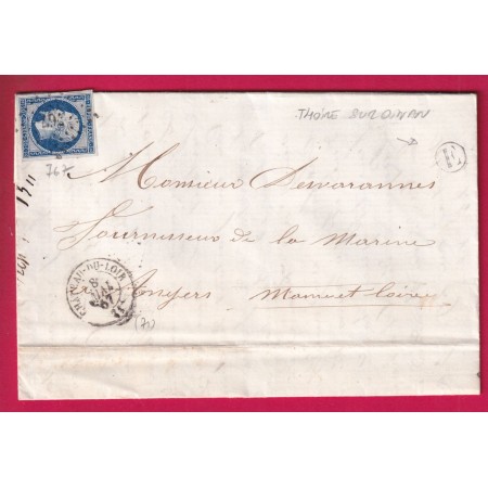 N°14 PC 767 CHATEAU DU LOIR SARTHE BOITE RURALE E THOIRE SUR DINAN POUR ANGERS LETTRE