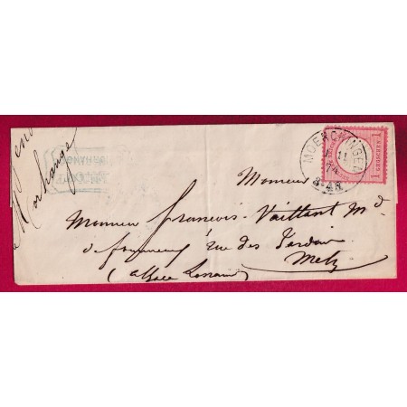 ALSACE LORRAINE MORCHINGEN MORHANGE MOSELLE 1874 POUR METZ LETTRE