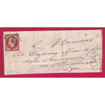N°17A PC 1896 MARSEILLE 3 12 3 POUR LYON RHONE 1856 DEVANT DE LETTRE