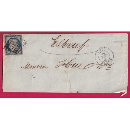 N°4 GRILLE ROUEN SEINE INFERIEURE 1850 POUR ELBEUF LETTRE