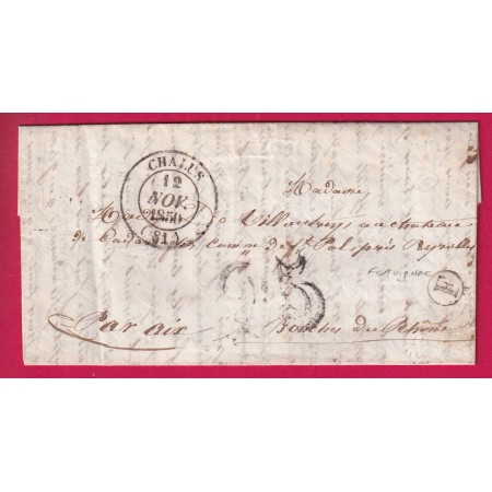 CAD TYPE 14 CHALUS HAUTE VIENNE BOITE RURALE F FLAVIGNAC POUR AIX BOUCHES DU RHONE LETTRE