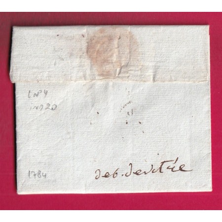 DEBOURSE DE VITRE ILLE ET VILAINE 1784 LENAIN N°4 INDICE 20 DEPART BLOIS PONTLEROY LOIR ET CHER LETTRE